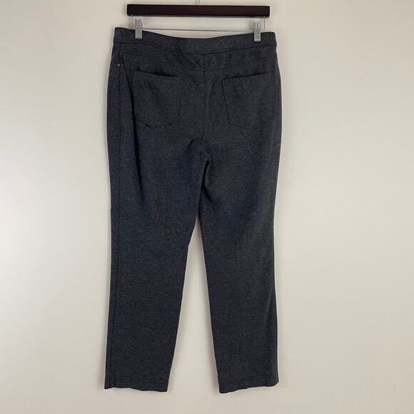 Chicos Size 2 Short (12) Faux Pocket Pants Charcoal Gray Stretch Straight Leg - Picture 2 of 11
